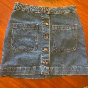 Free People Super High Rise Denim Skirt